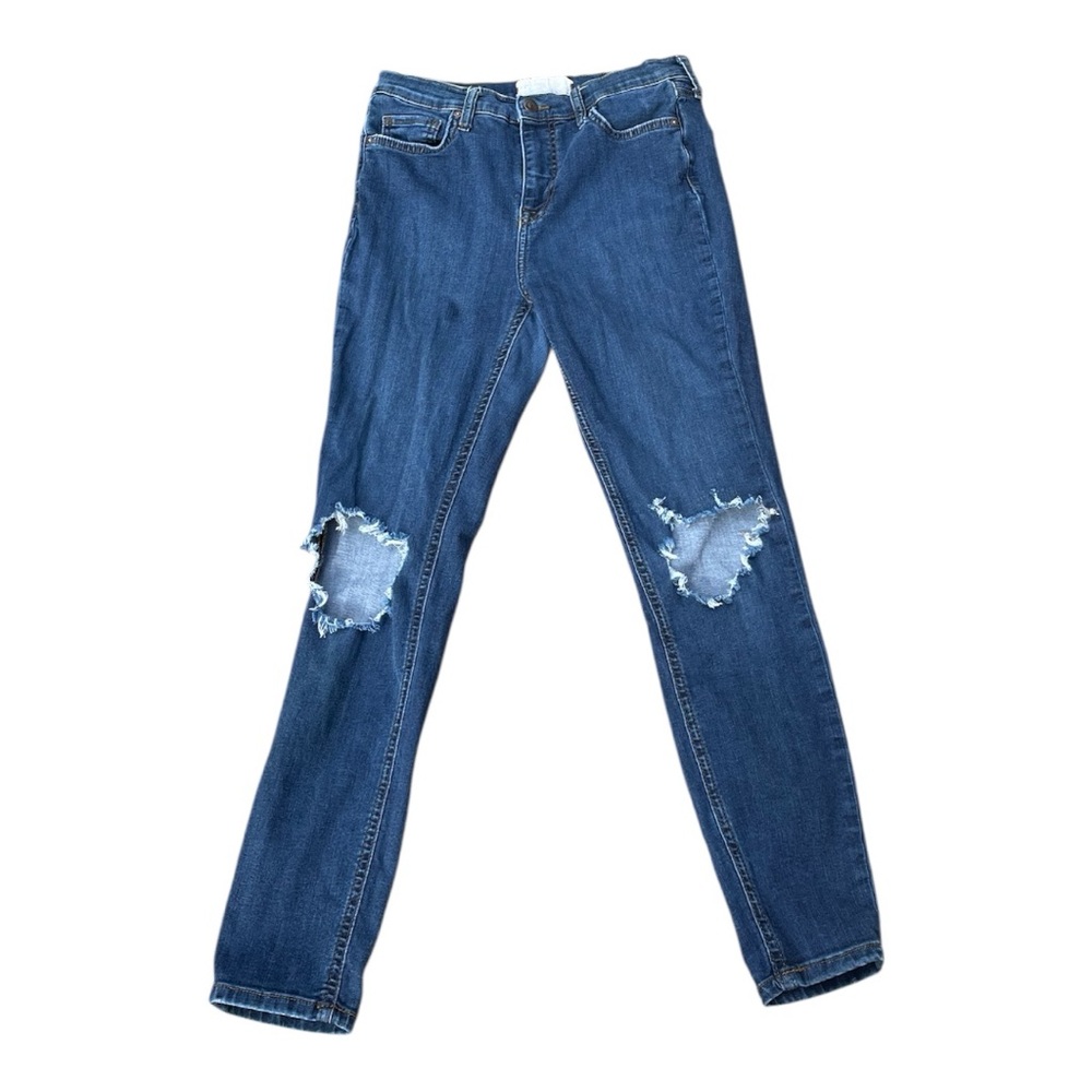Free People Busted Knee High Rise Distressed Skinny Ankle Jeans 61855-16515125 - Picture 2 of 5